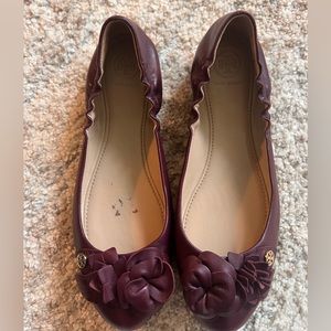 Tory Burch burgundy ballet flats